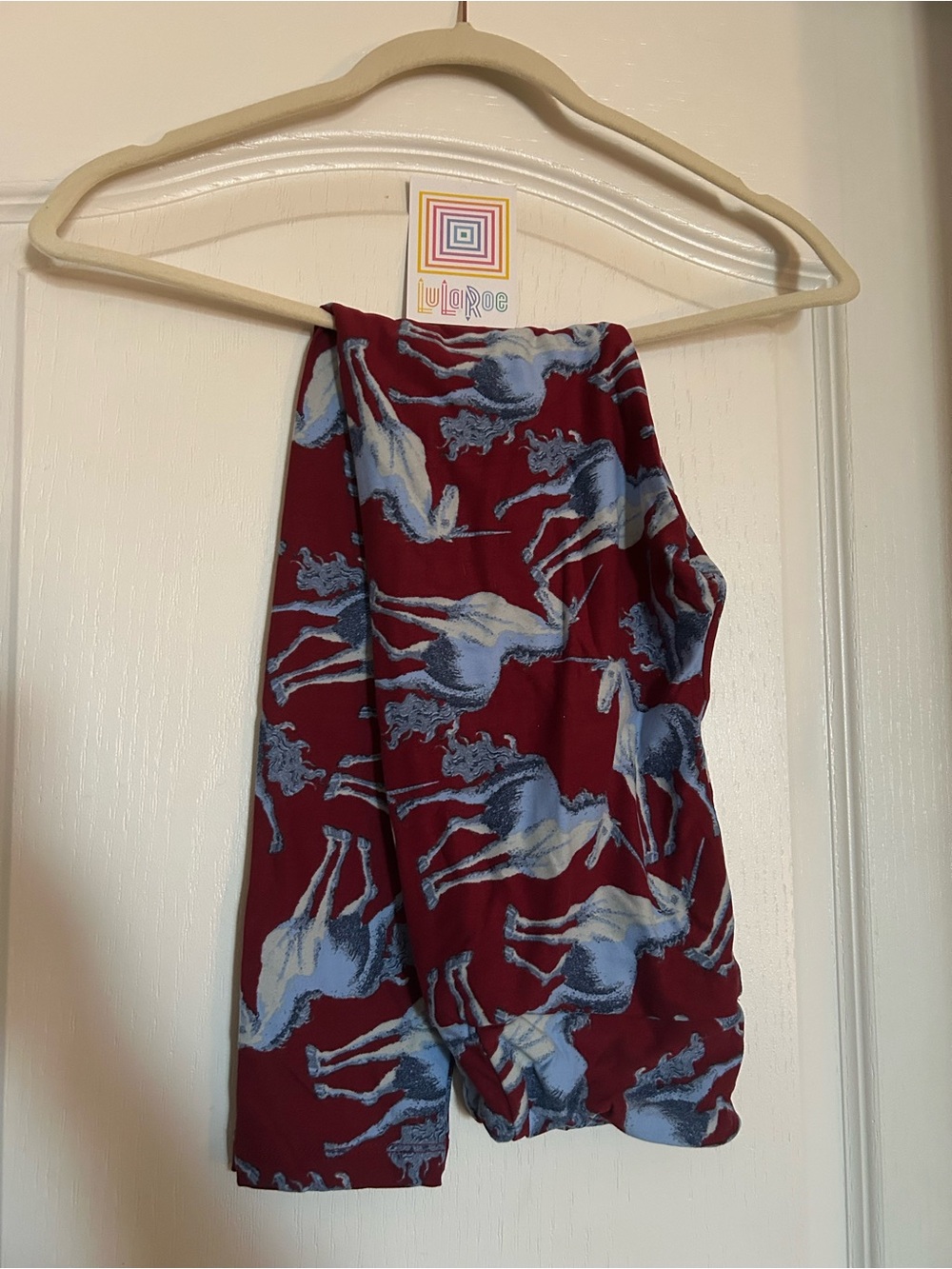 LuLaRoe Unicorn 🦄 Leggings Burgundy Blue One Size New